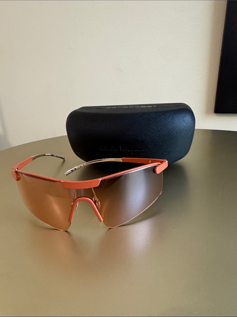 Orange Shield Sunglasses with Gradient Lenses